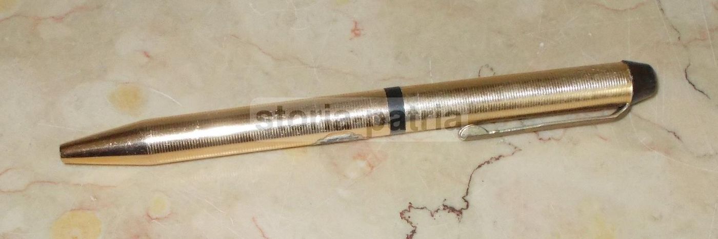Penna Biro Cavallina Vintage Anni 60 70 In Metallo Dorato