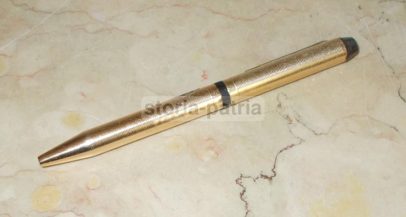 Penna Biro Cavallina Vintage Anni 60 70 In Metallo Dorato