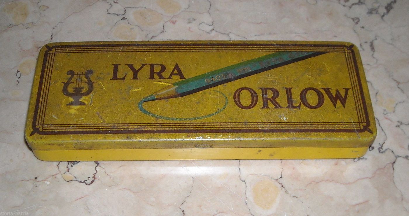 Astuccio Pubblicitario Lyra Orlow Vintage In Latta Cromolitografata