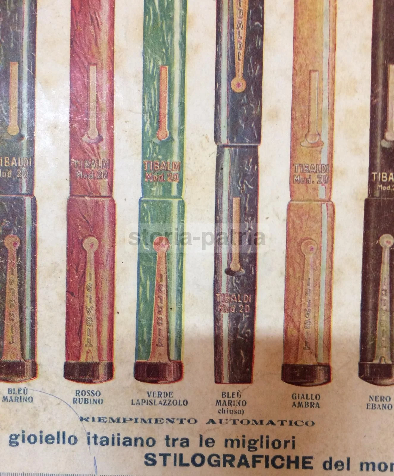 Pubblicità Antica Penne Stilografiche Tibaldi Infrangibili Anni 30