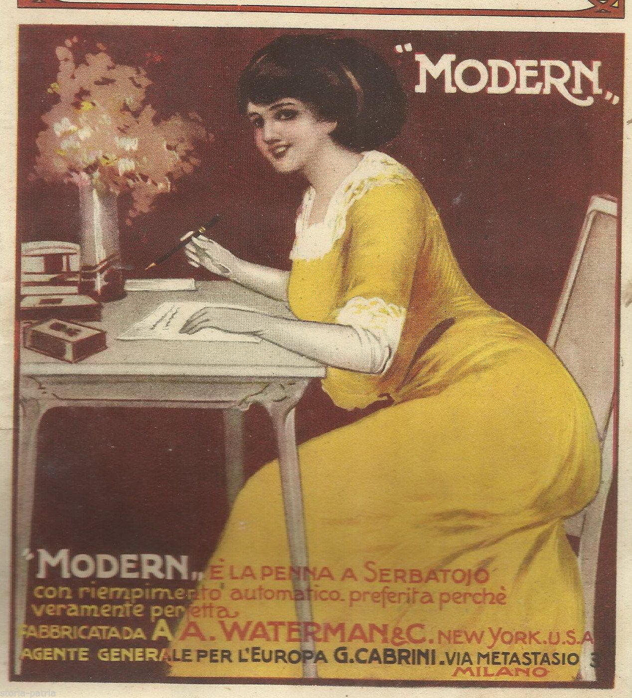 Pubblicità Waterman E Leon Beaux 1910 Penne E Cartucce Vintage