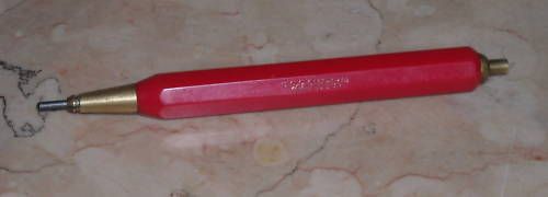 Portamine Zenith Vintage Anni '50 In Materiale Plastico Rosso E Ottone