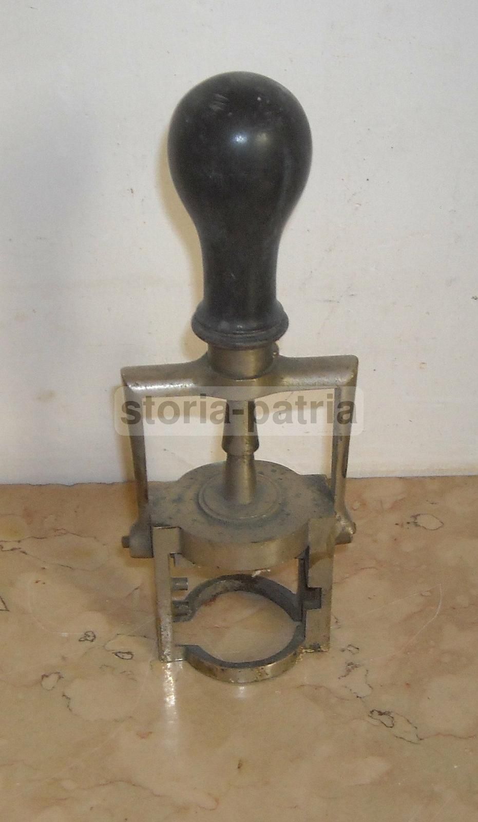 Supporto Per Timbro d'Epoca In Ottone Cromato, Prima Metà Del '900