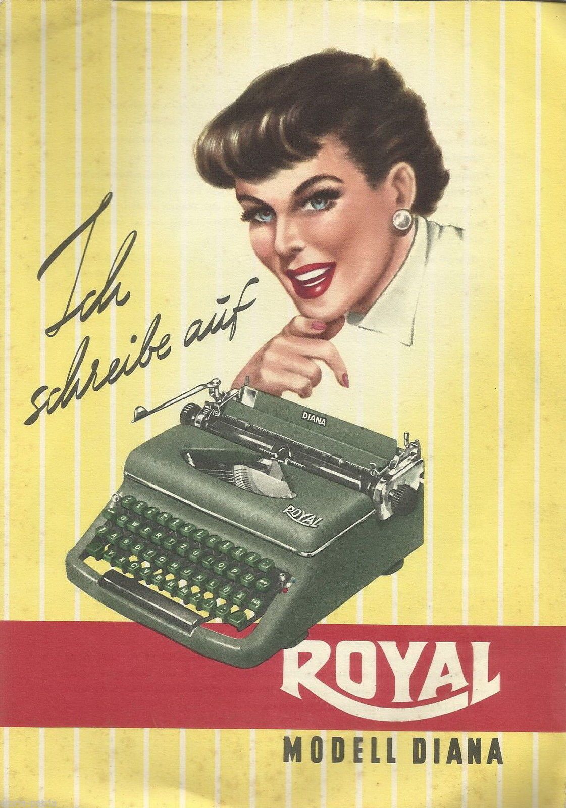 Depliant Pubblicitario Macchina Da Scrivere Royal Diana