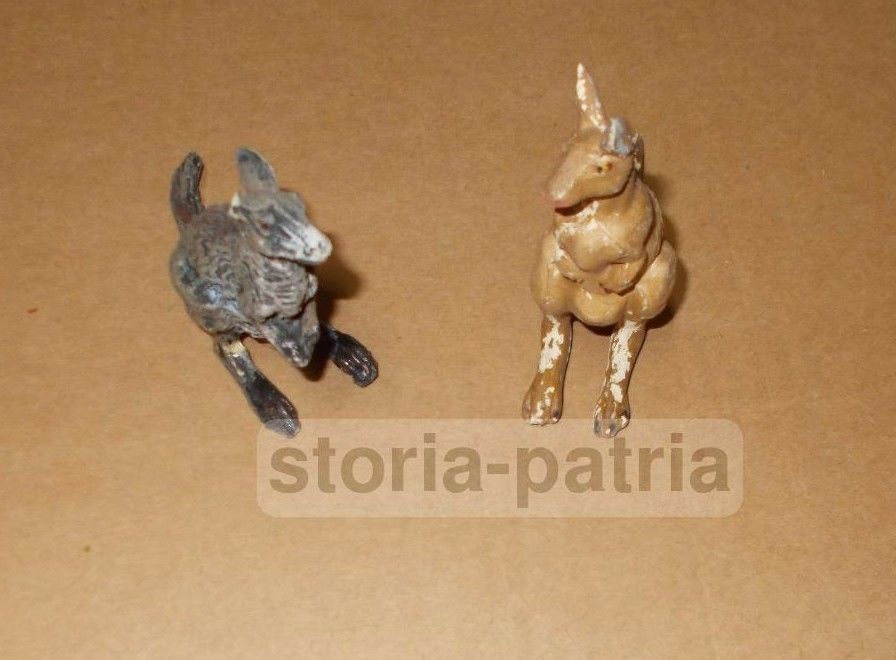 Coppia Canguri Miniatura Presepio Vintage Anni '20 '50 Diorama