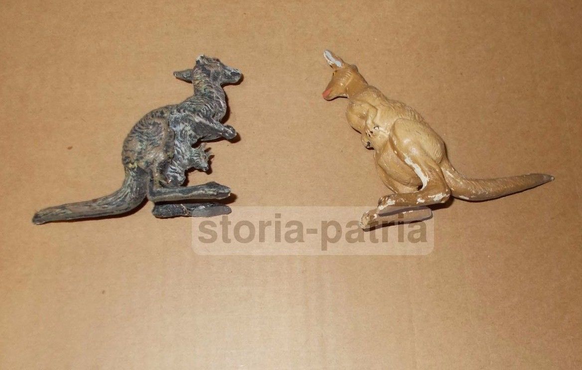 Coppia Canguri Miniatura Presepio Vintage Anni '20 '50 Diorama