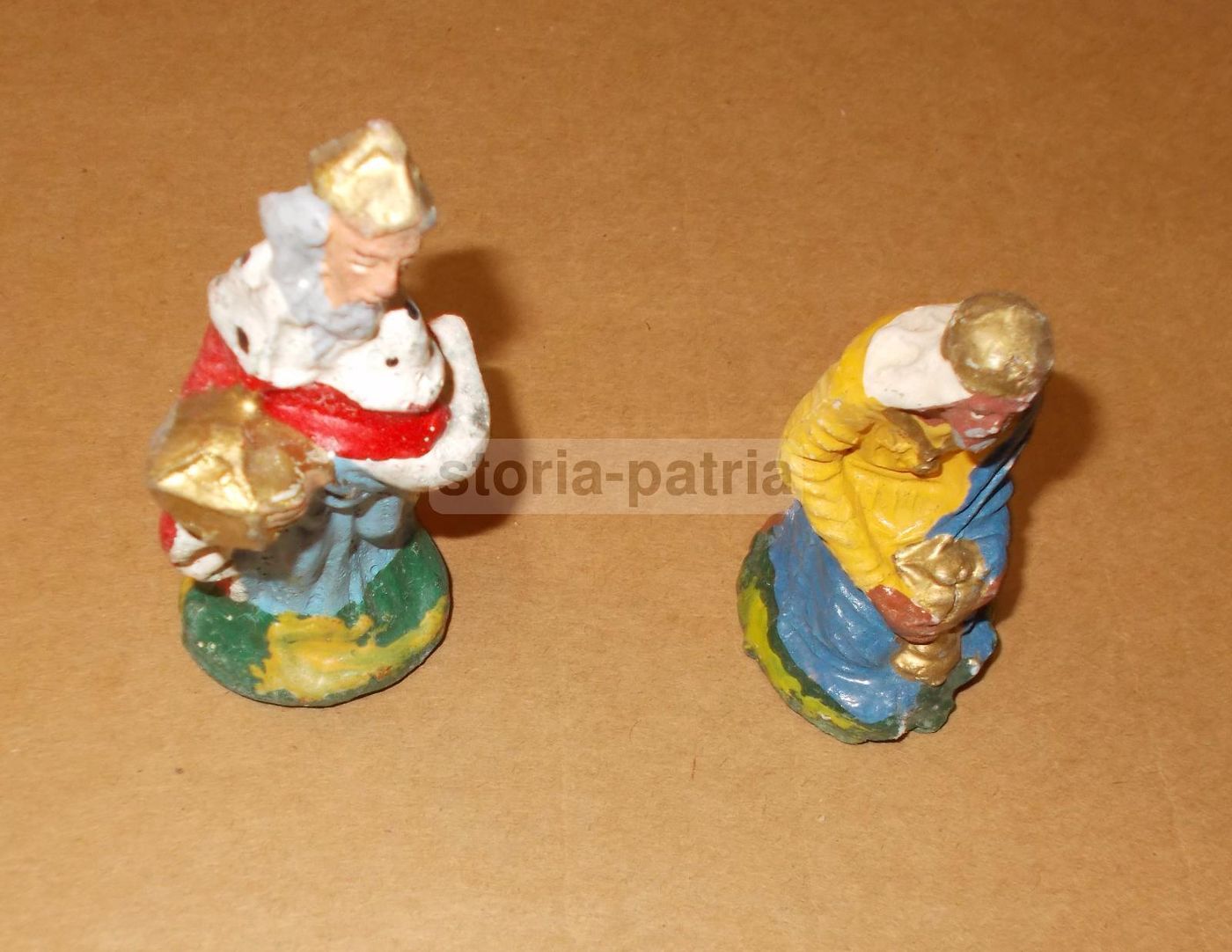 Coppia Statuine Re Magi Presepe Napoletano Anni '20 '30 Del '900