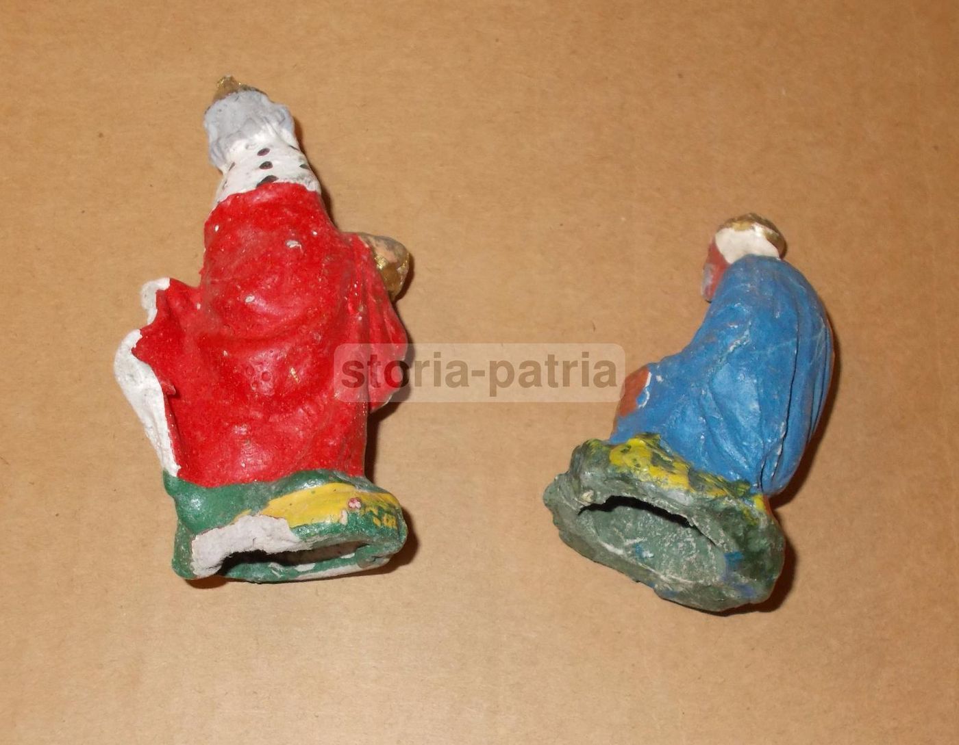 Coppia Statuine Re Magi Presepe Napoletano Anni '20 '30 Del '900
