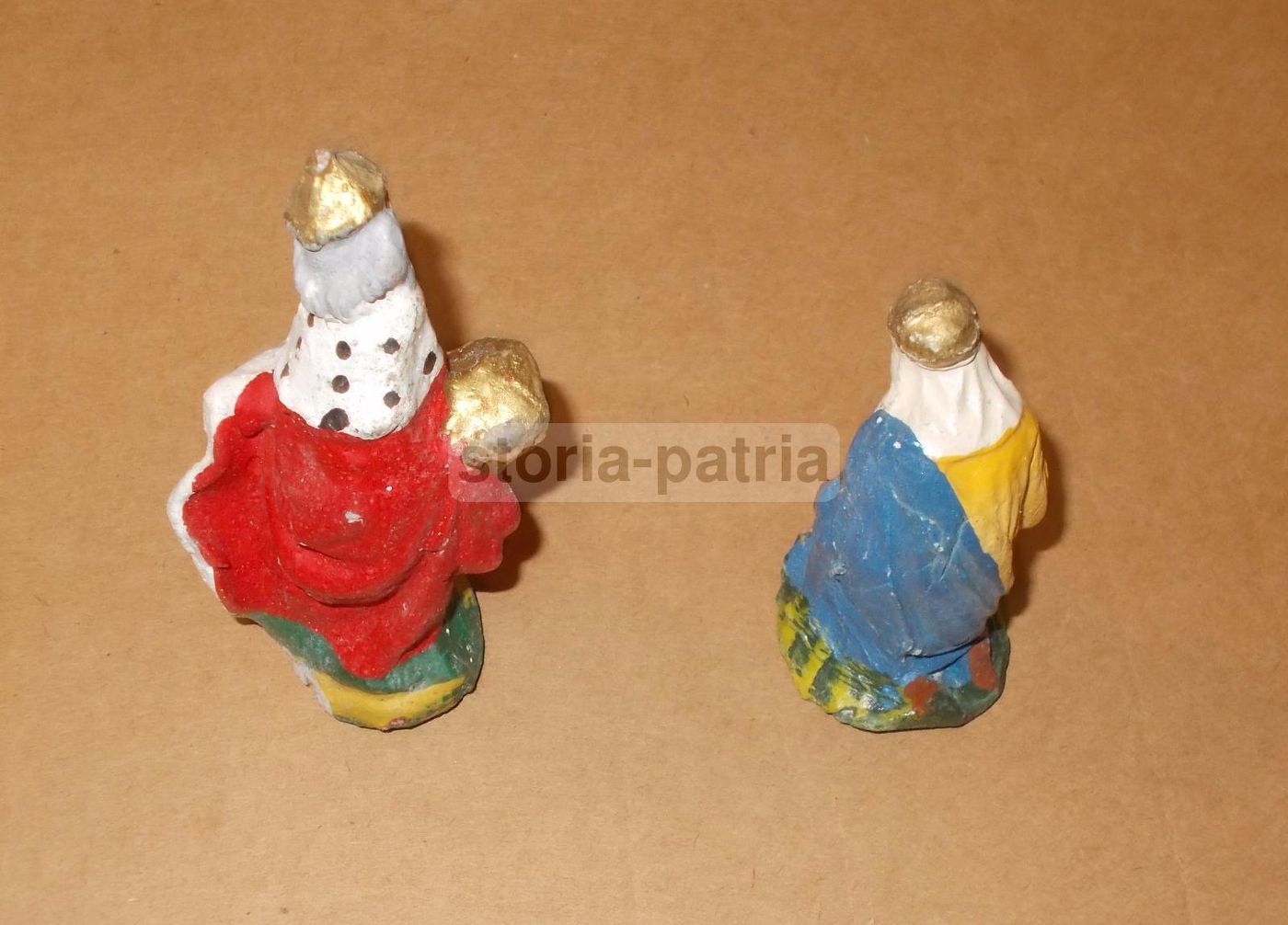Coppia Statuine Re Magi Presepe Napoletano Anni '20 '30 Del '900
