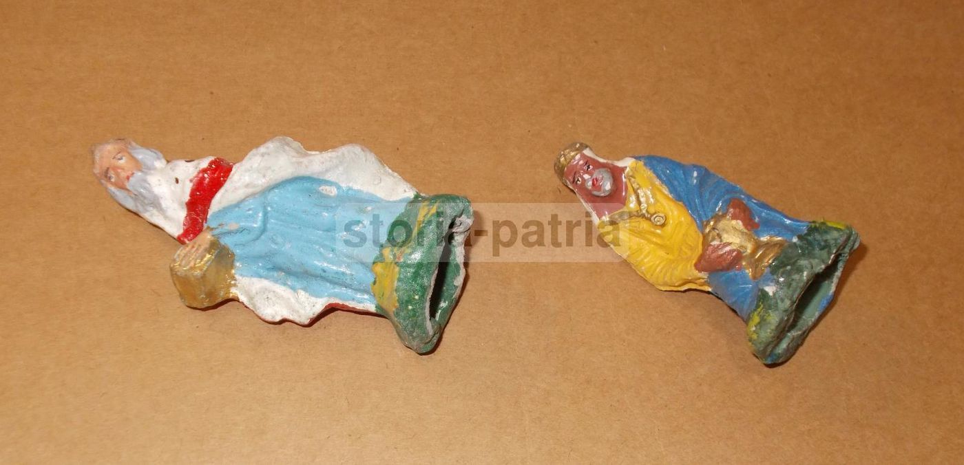 Coppia Statuine Re Magi Presepe Napoletano Anni '20 '30 Del '900
