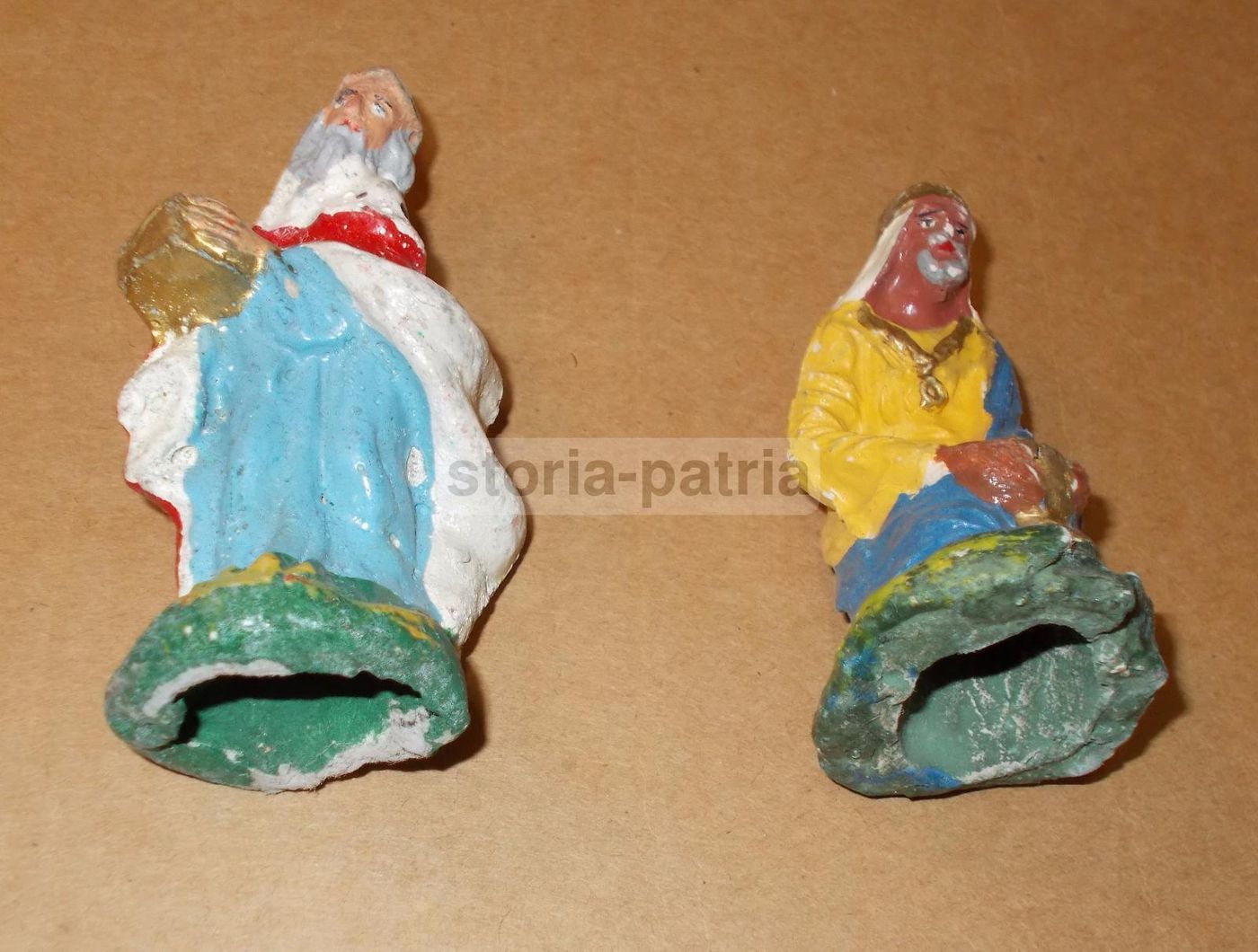 Coppia Statuine Re Magi Presepe Napoletano Anni '20 '30 Del '900