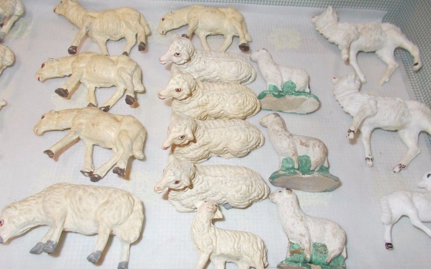 27 Pecorelle Antiche Per Presepio In Terracotta Artigianali, Anni '20