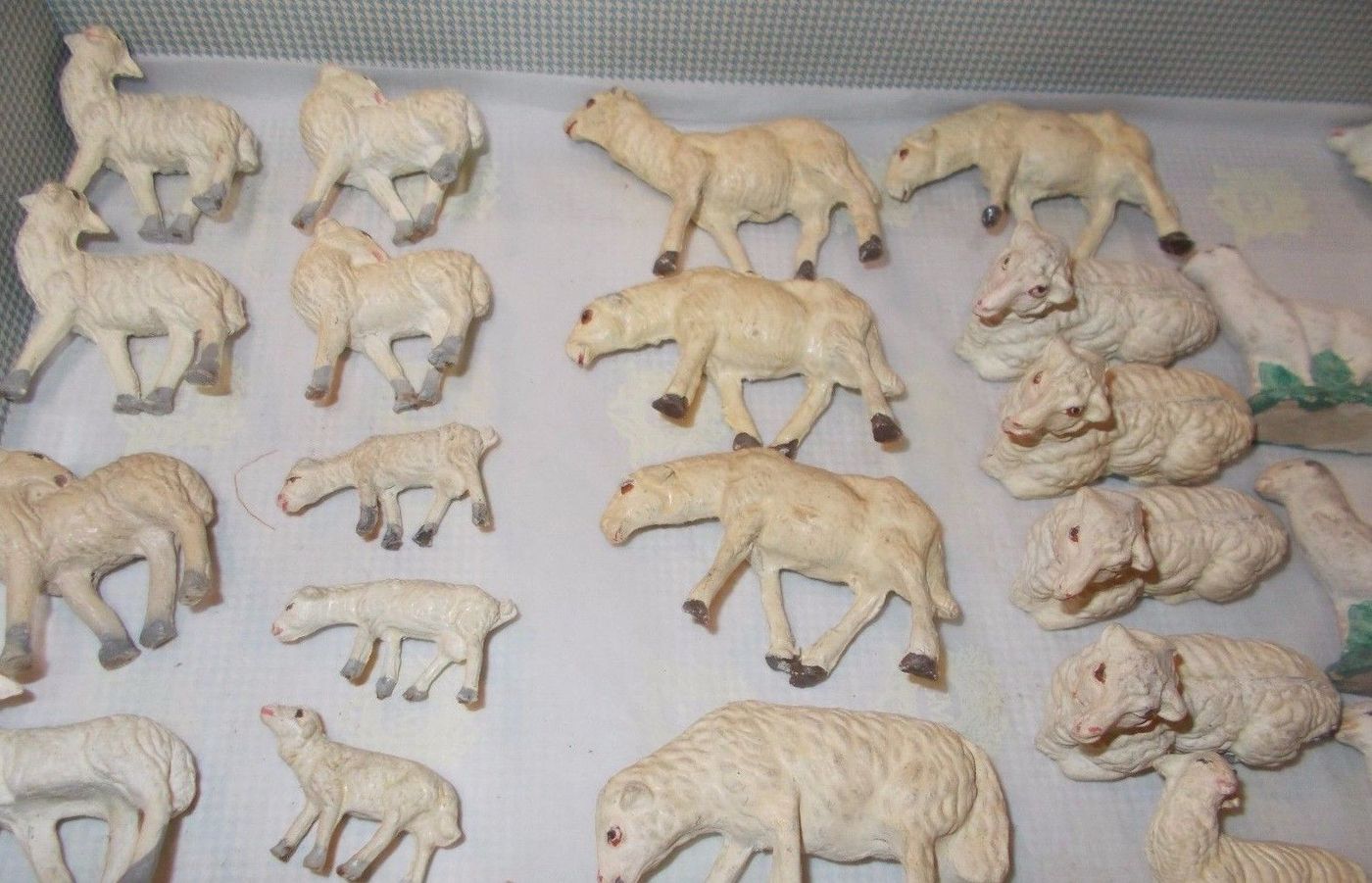 27 Pecorelle Antiche Per Presepio In Terracotta Artigianali, Anni '20
