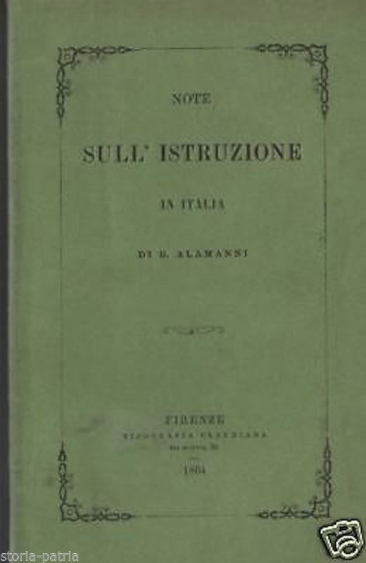 G. Alamanni. Note Sull'Istruzione In Italia (1864)