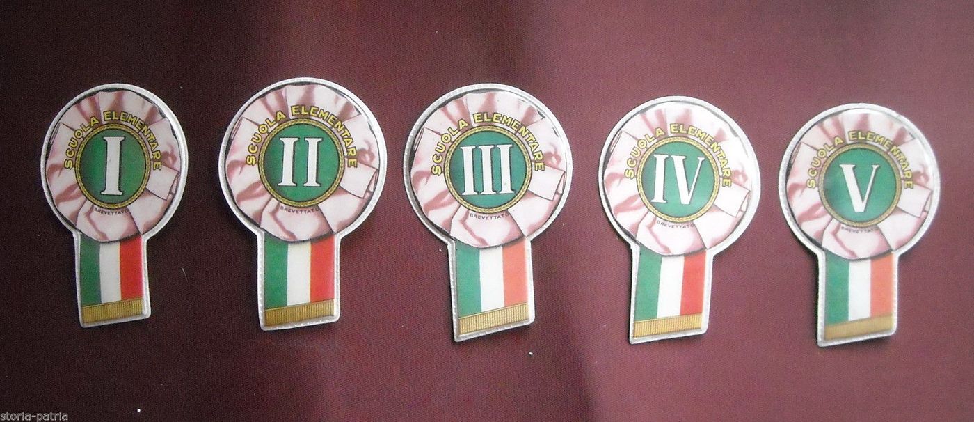 Coccarde Scolastiche Tricolore Scuola Elementare Anni '60