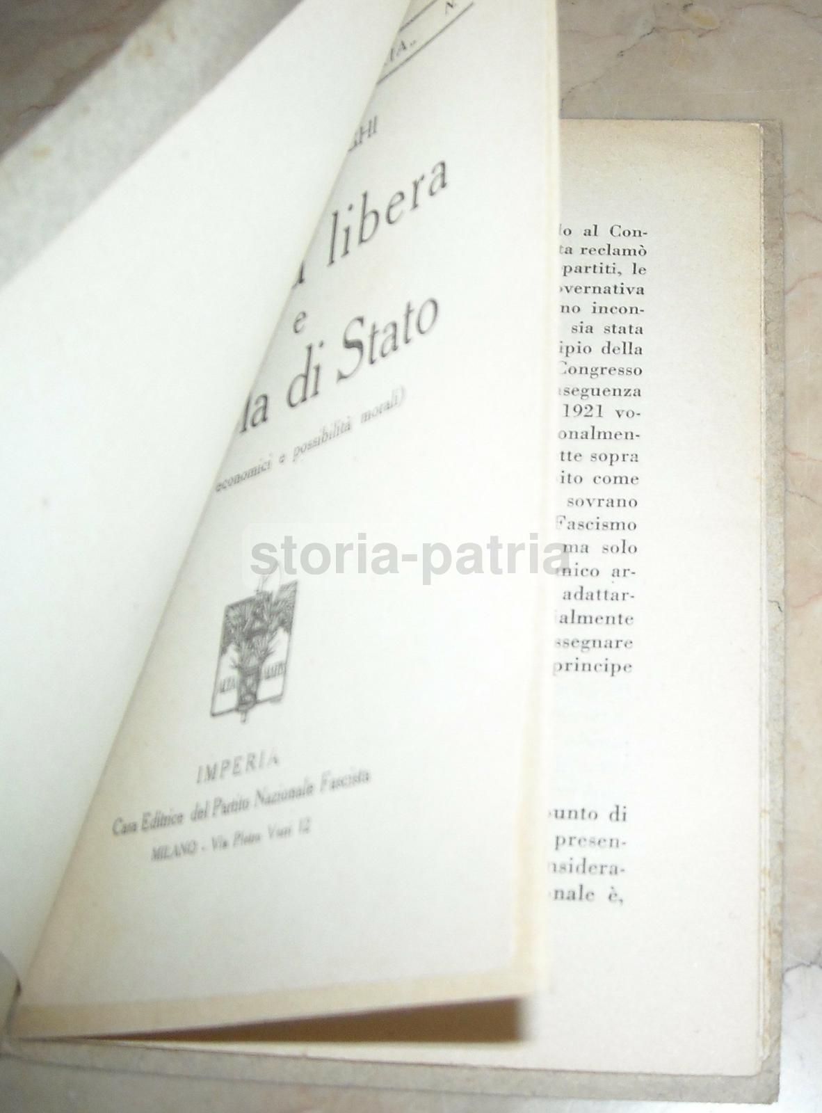 Scuola Libera E Scuola Di Stato, Nicola Terzaghi, 1923 (prima Edizione)