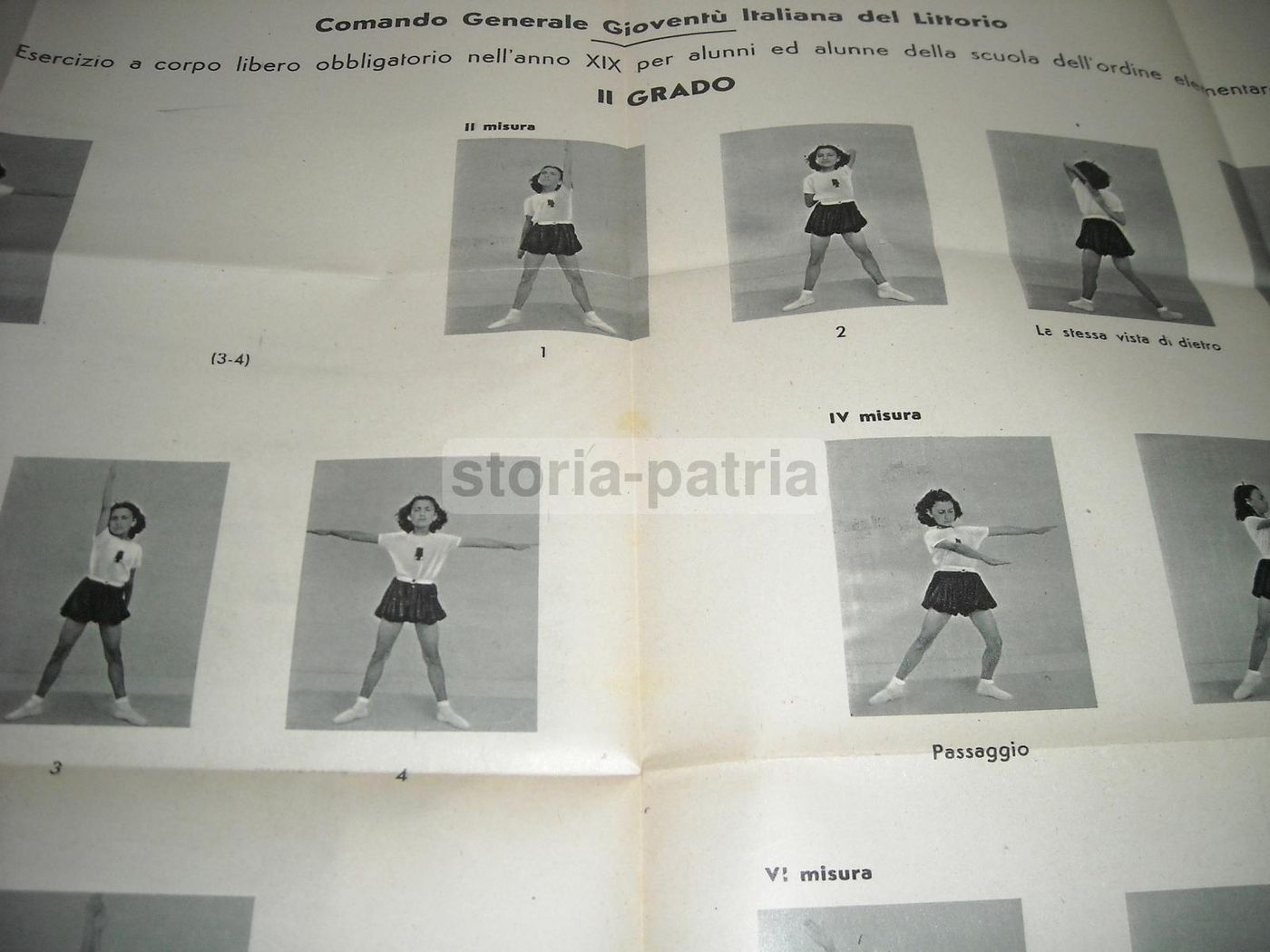Manifesto Esercizi Ginnici GIL Anno XIX Scuola Elementare 1940