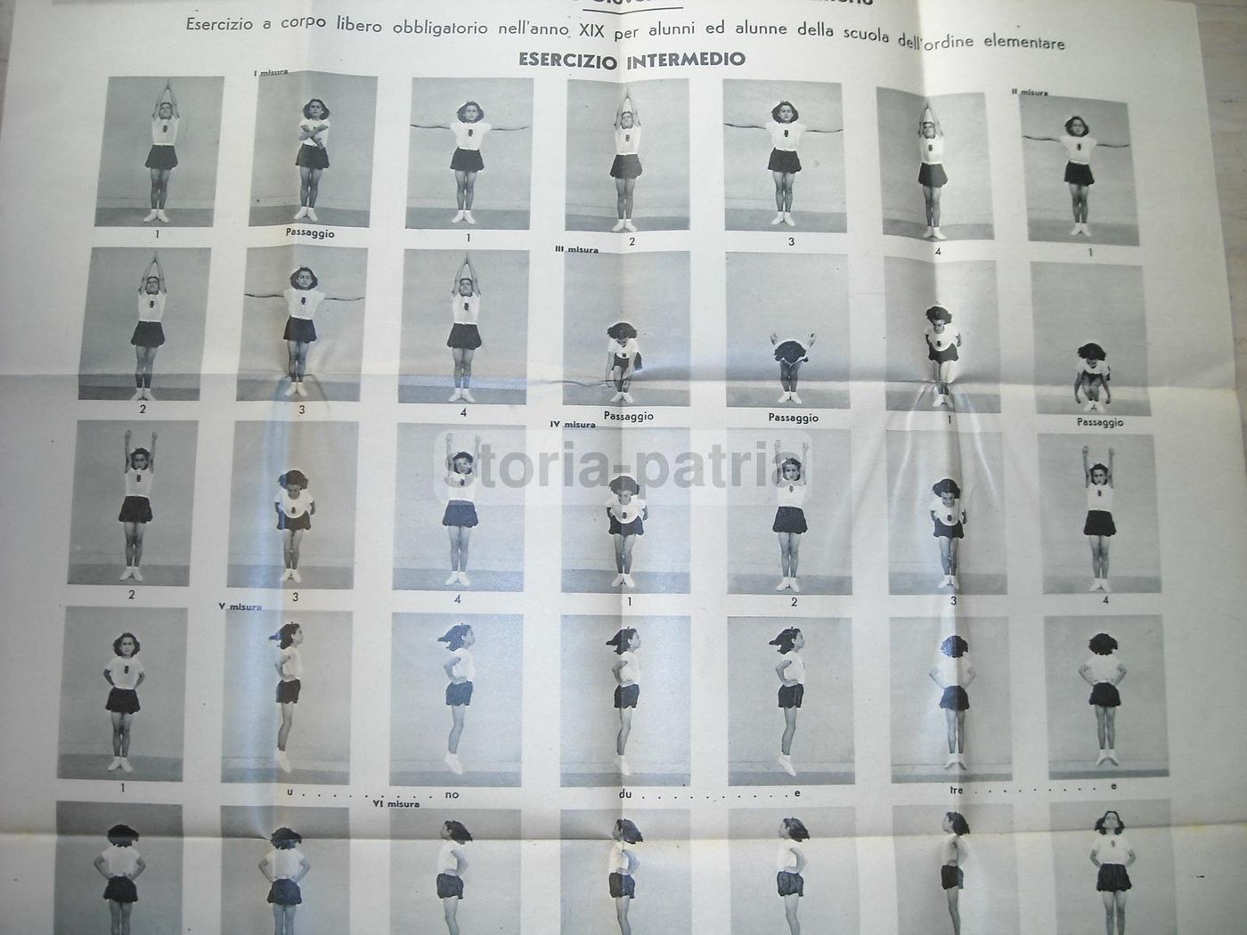 Manifesto Esercizi Ginnici GIL 1940 Scuola Fascista Educazione
