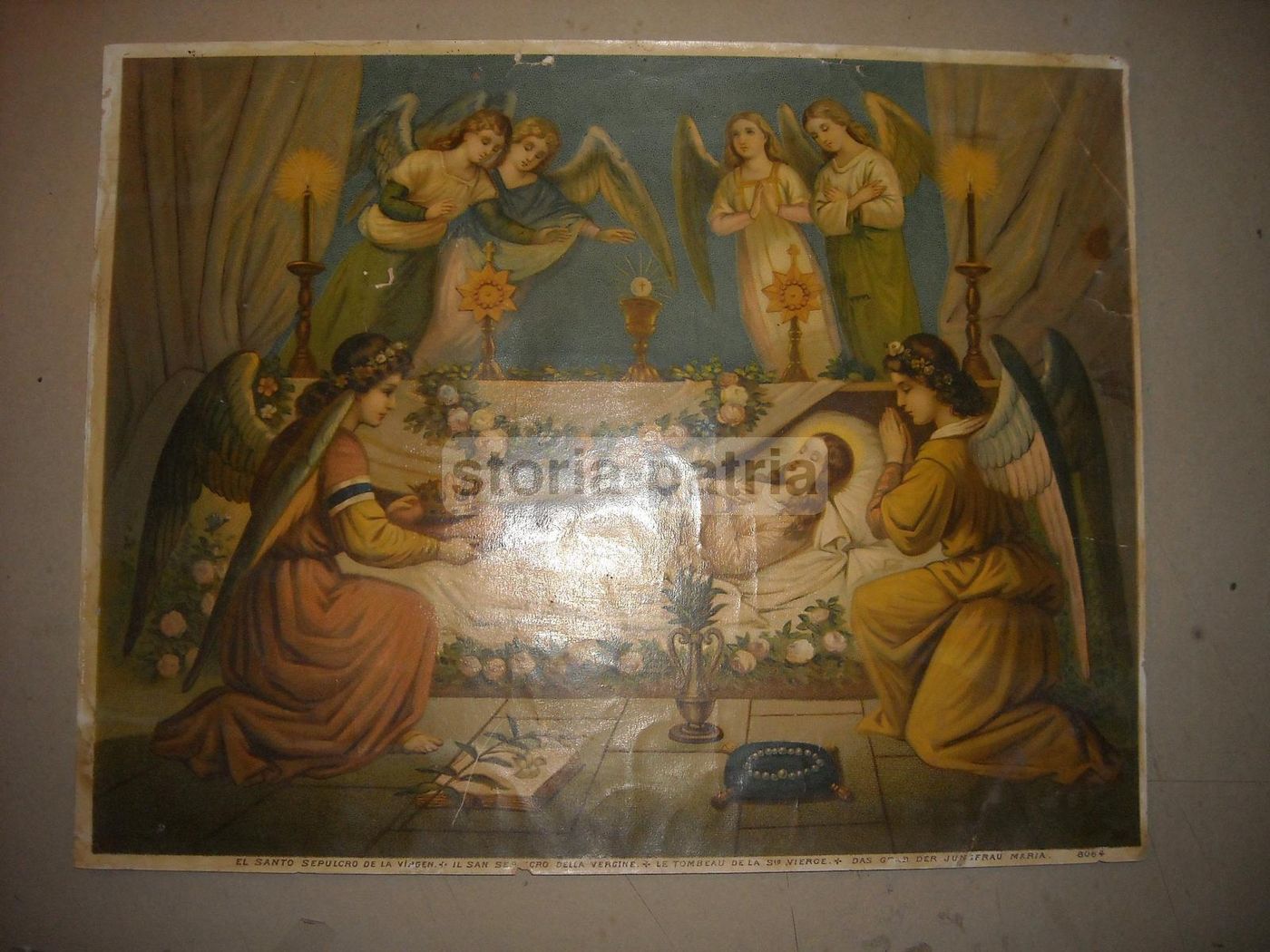 Sepolcro Della Vergine, Cromolitografia Antica, Inizio '900, Attribuita A Morgari