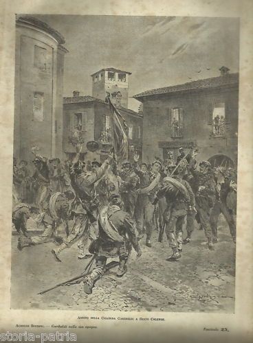 Stampa Antica Garibaldi A Sesto Calende, Risorgimento Italiano