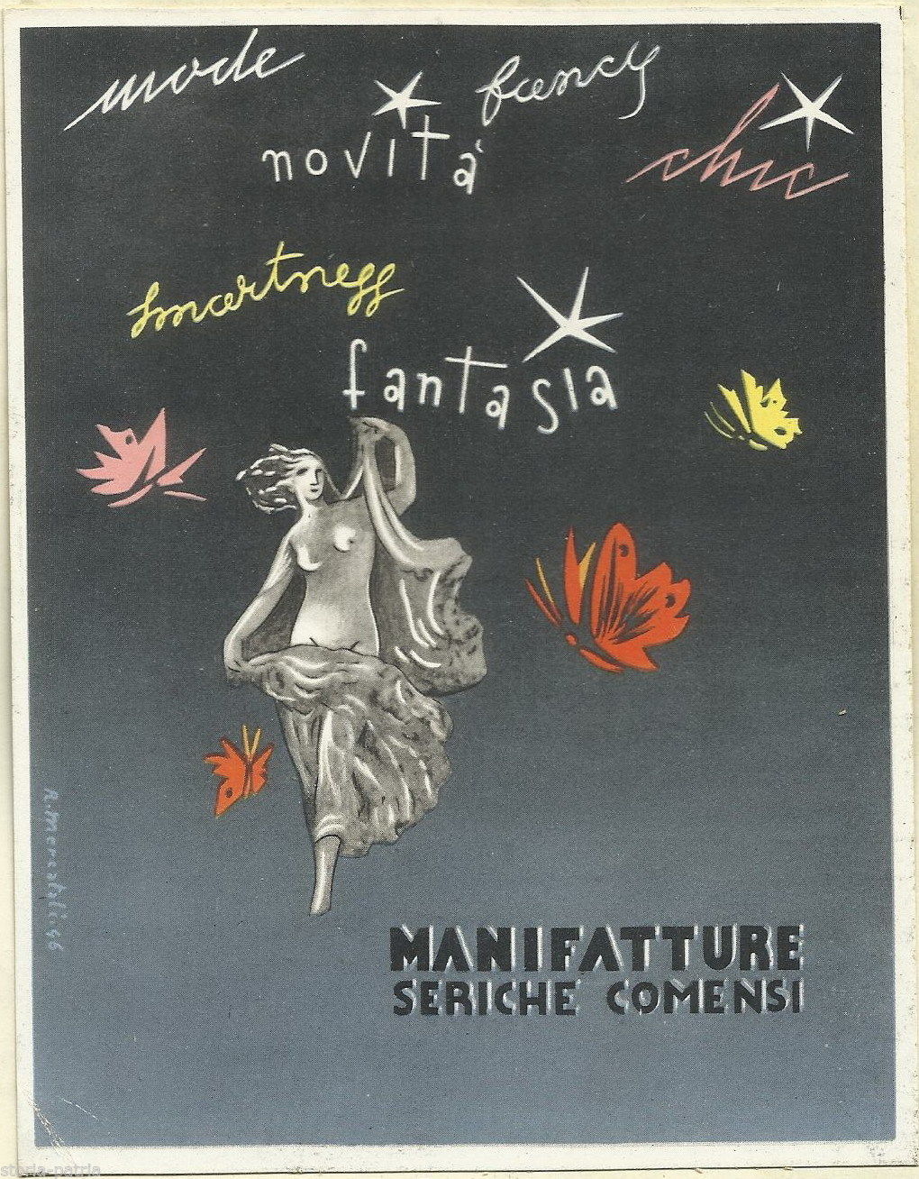 Manifatture Seriche Comensi, Como: Pubblicità Mercatali, 1946
