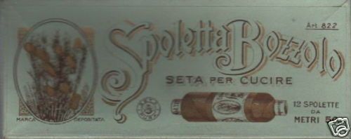 Scatola Antica Seta Per Cucire Con Spolette Bozzolo, Primo '900