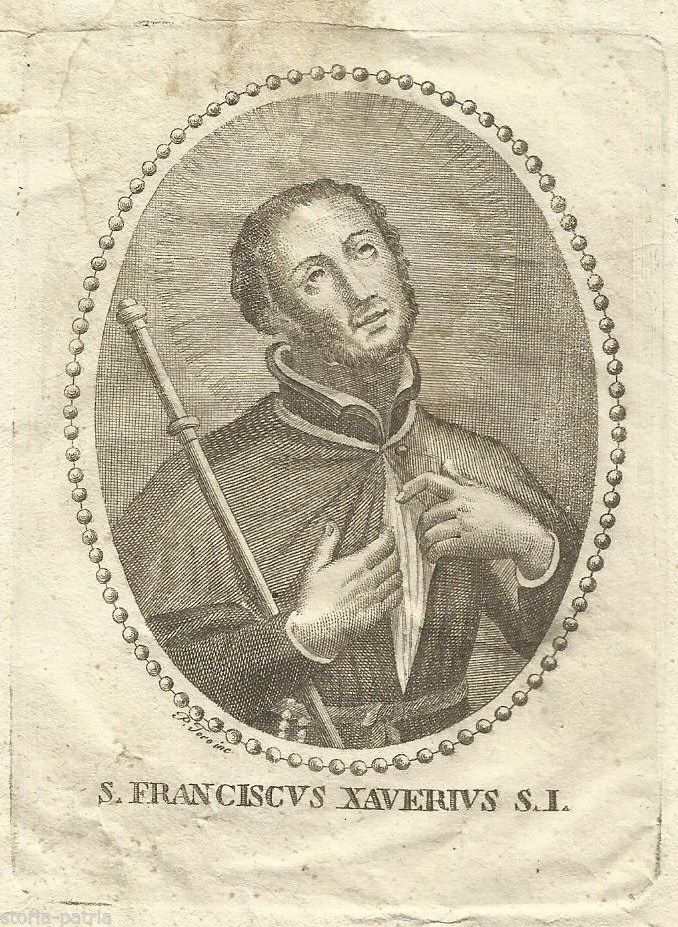 San Francesco Saverio. Incisione Antica Di P. Toro. Stampa Devozionale.