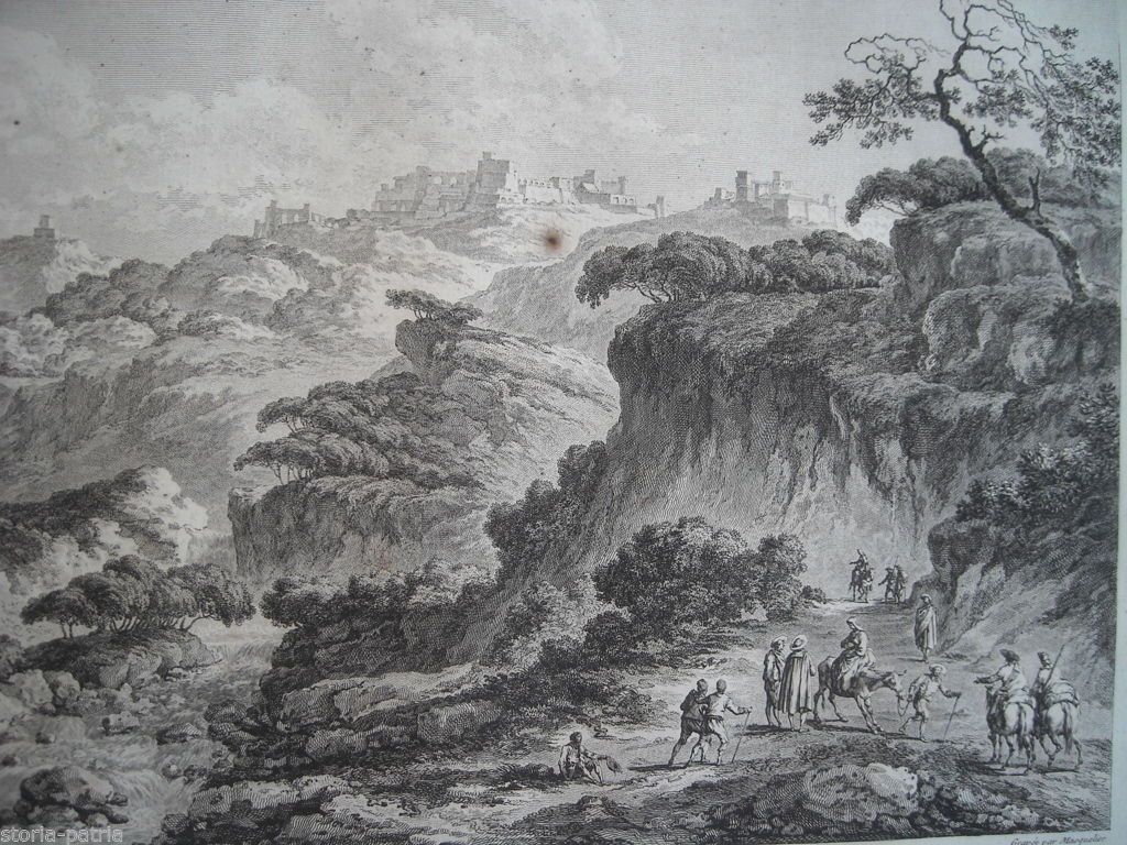 Girgenti Agrigento Veduta Antica Chatelet Masquelier Fiume Drago