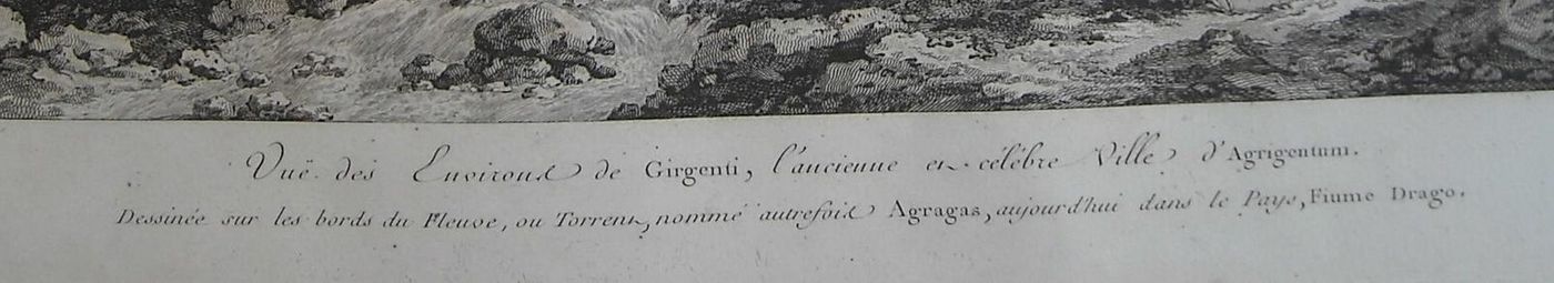 Girgenti Agrigento Veduta Antica Chatelet Masquelier Fiume Drago