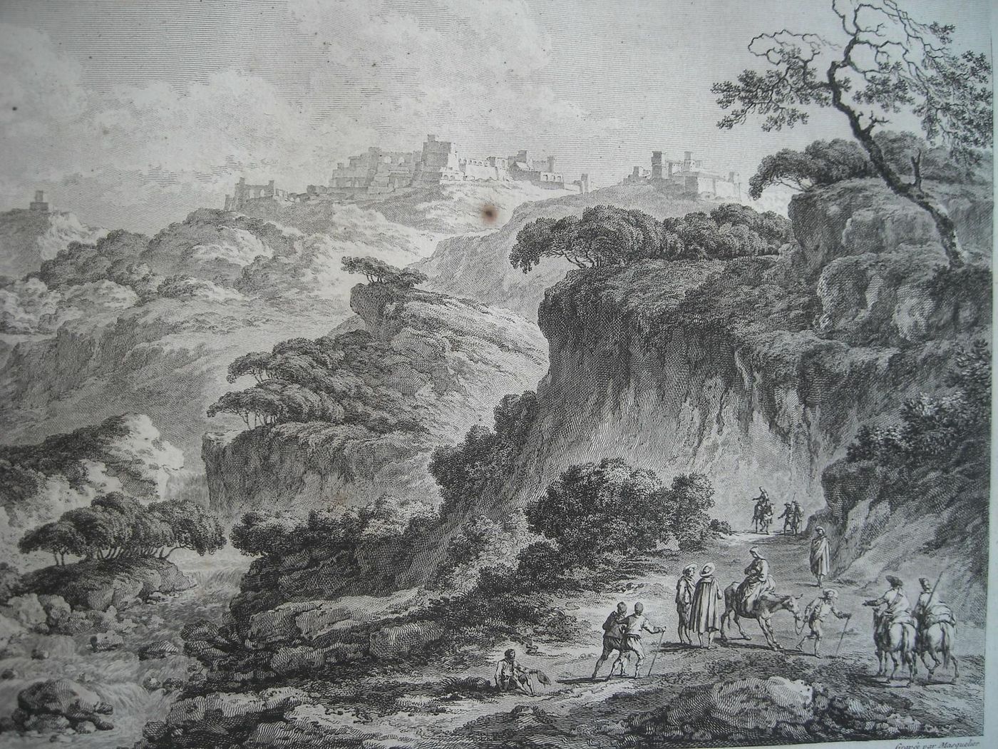 Girgenti Agrigento Veduta Antica Chatelet Masquelier Fiume Drago