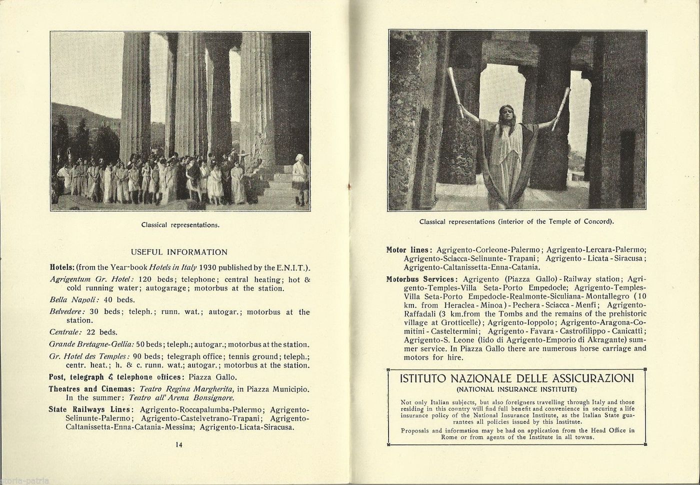 Guida Turistica Agrigento ENIT Sicilia Anni '50 Templi Mappe