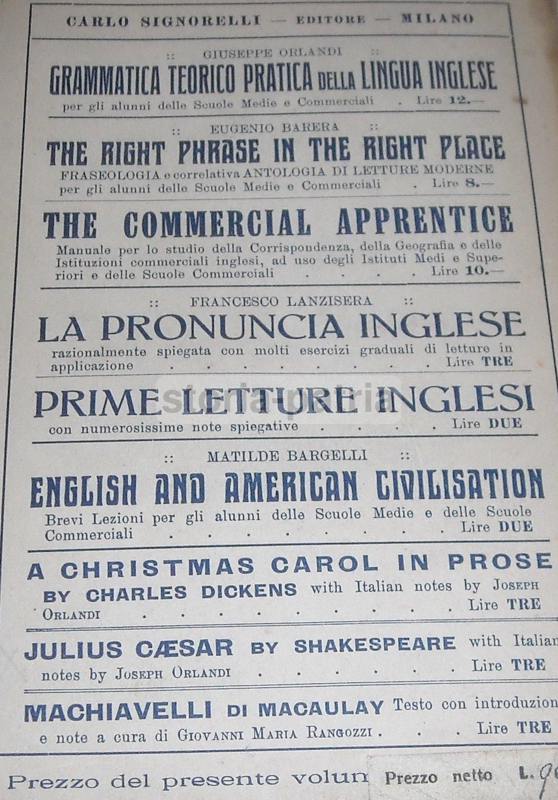 Longfellow And Italy. A Choice Of Poems. Signorelli, 1926. Edizione Rara