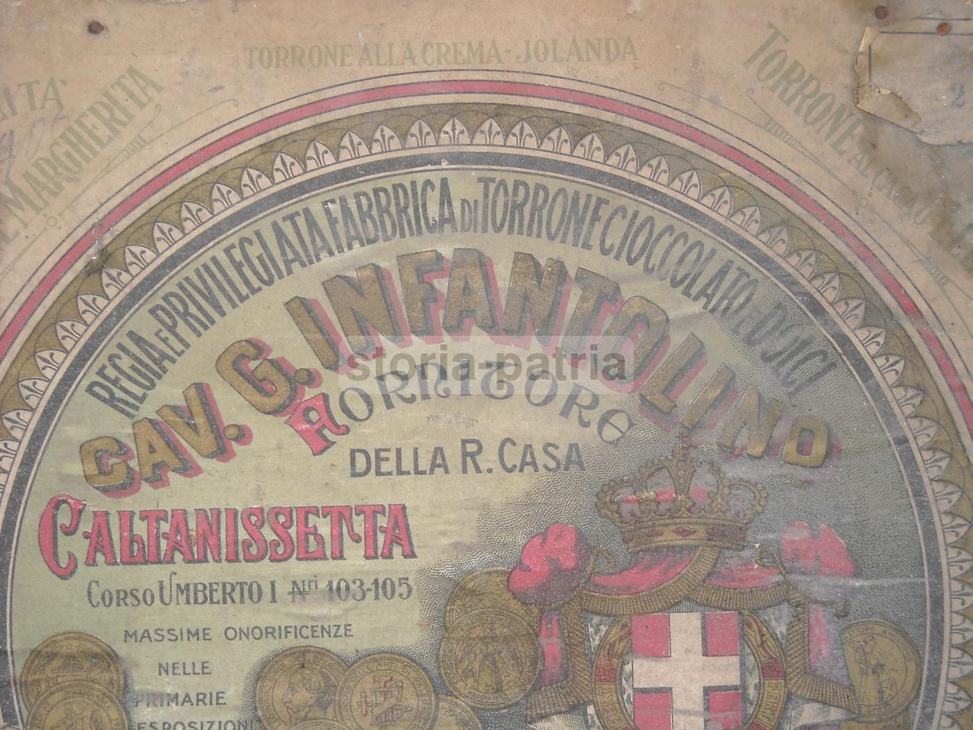 Pubblicità Antica Infantolino Caltanisetta, Torrone E Cioccolato, 1920