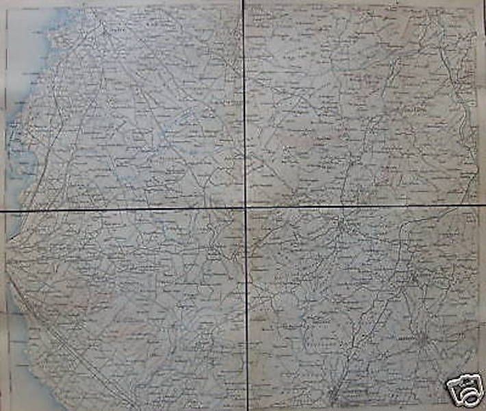 Mappa Topografica Antica Di Castelvetrano E Partanna, Sicilia