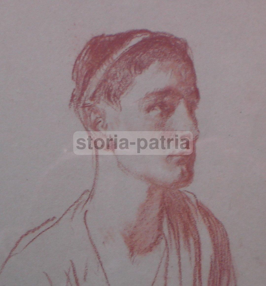 Paolo Vetri: Disegno Originale Del XIX Secolo Raffigurante Un Giovane Pescatore
