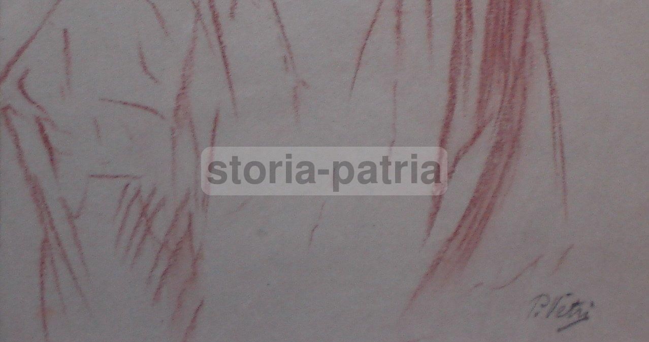 Paolo Vetri: Disegno Originale Del XIX Secolo Raffigurante Un Giovane Pescatore