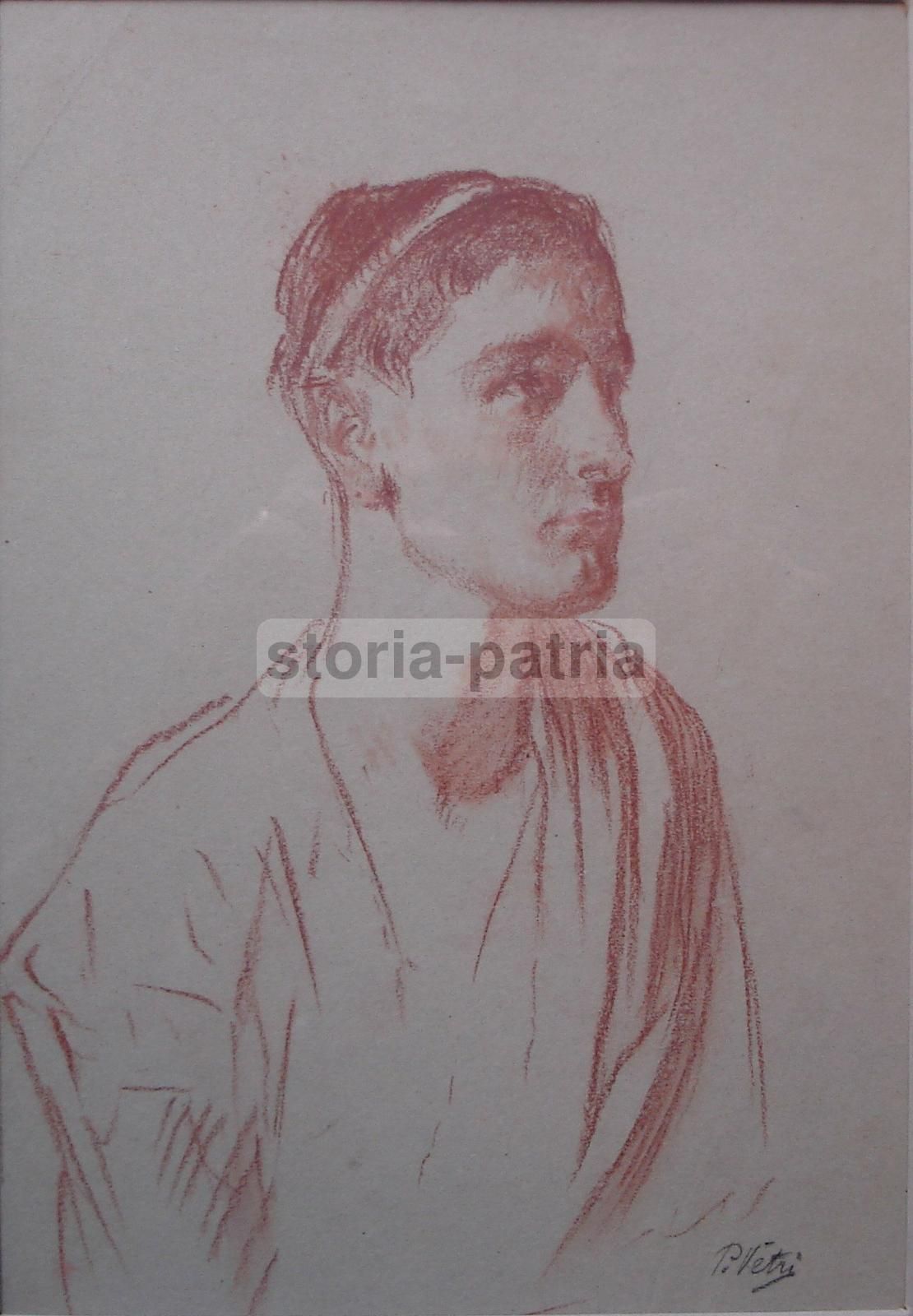 Paolo Vetri: Disegno Originale Del XIX Secolo Raffigurante Un Giovane Pescatore