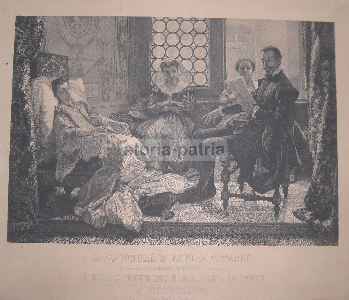 Incisione Antica Tasso Di Bartolo Da Morelli, Napoli 1865