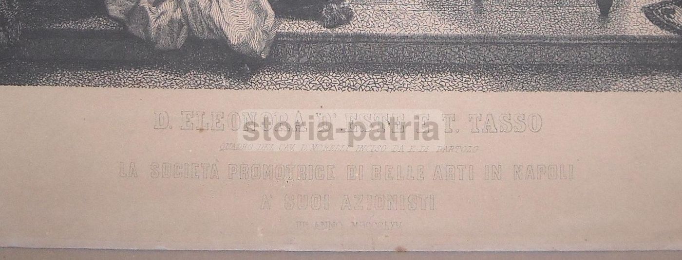 Incisione Antica Tasso Di Bartolo Da Morelli, Napoli 1865