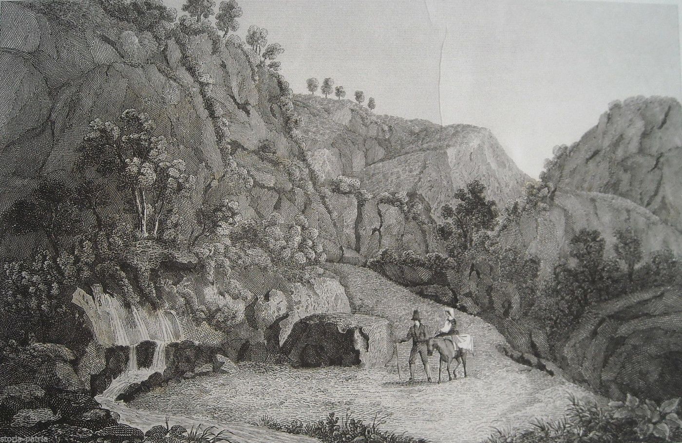 Antica Incisione Fontebello Sicilia P. Manzoni Stampa 1800