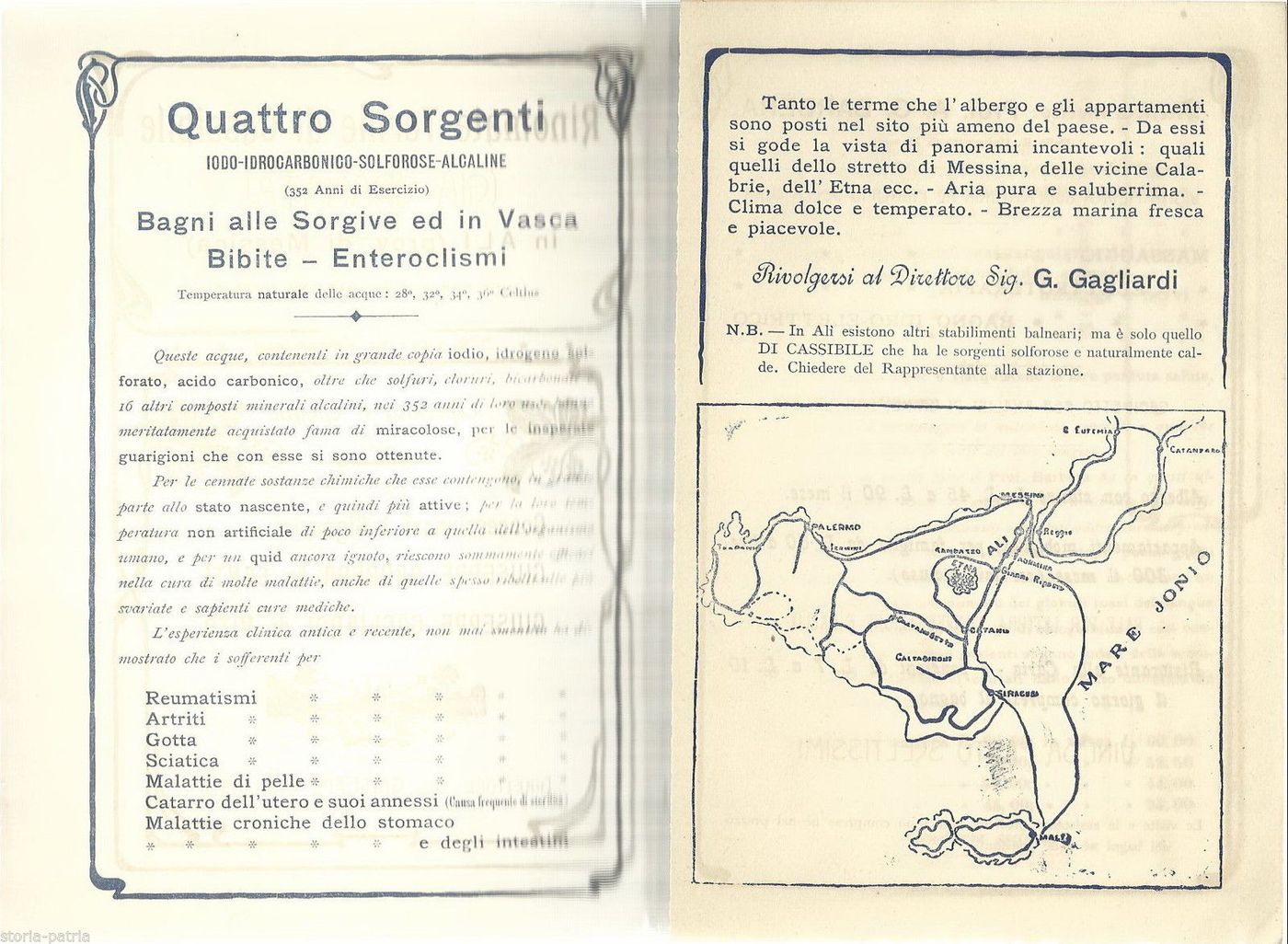Pieghevole Terme Di Cassibile, Alì, Messina, 1908