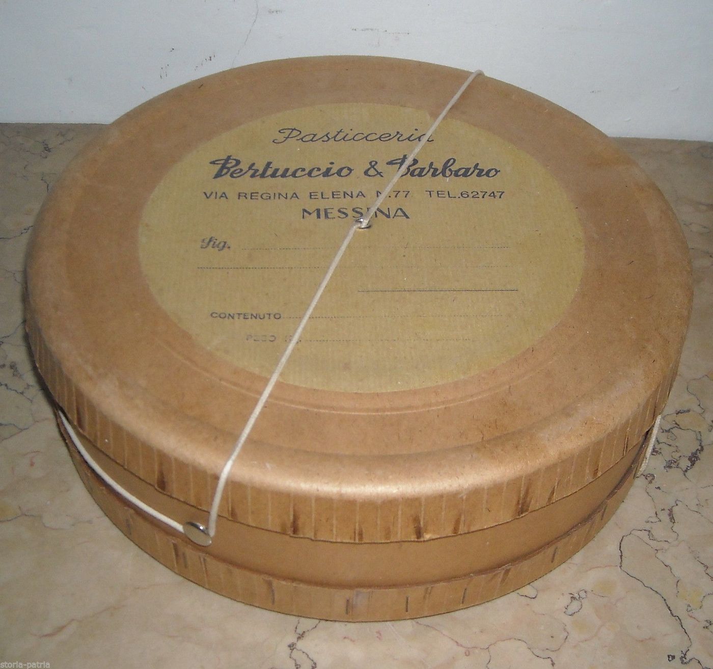 Scatola Pubblicitaria Pasticceria Bertuccio & Barbaro Messina, Primo Novecento