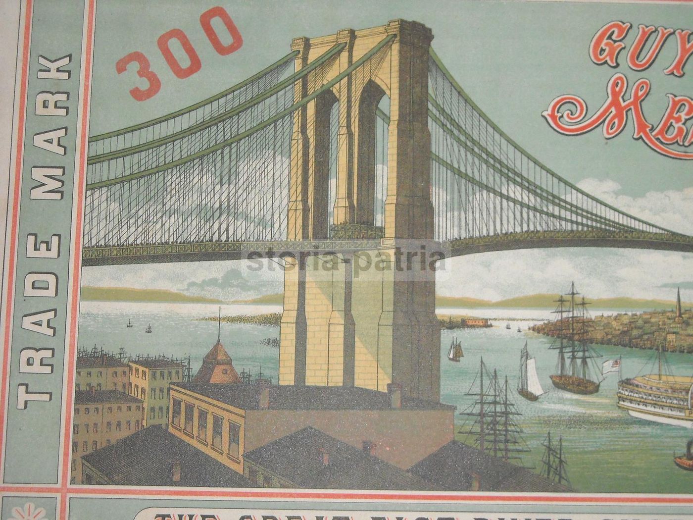 Cromolitografia Del Ponte Di Brooklyn Per Export Agrumi, Messina Fine '800