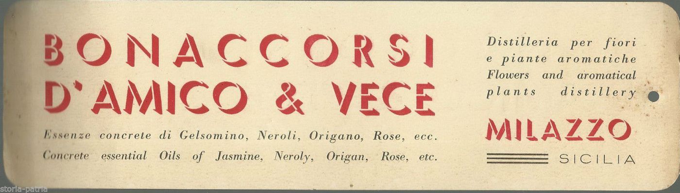 Pubblicità Antica Bonaccorsi d'Amico & Vece, Milazzo Erboristeria