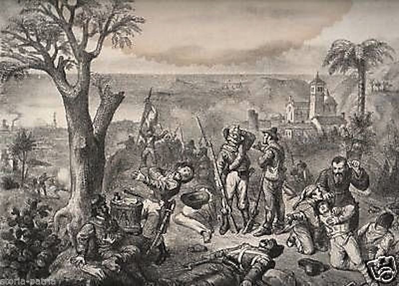 Litografia Rosolino Pilo A Monreale 1860 Risorgimento Siciliano