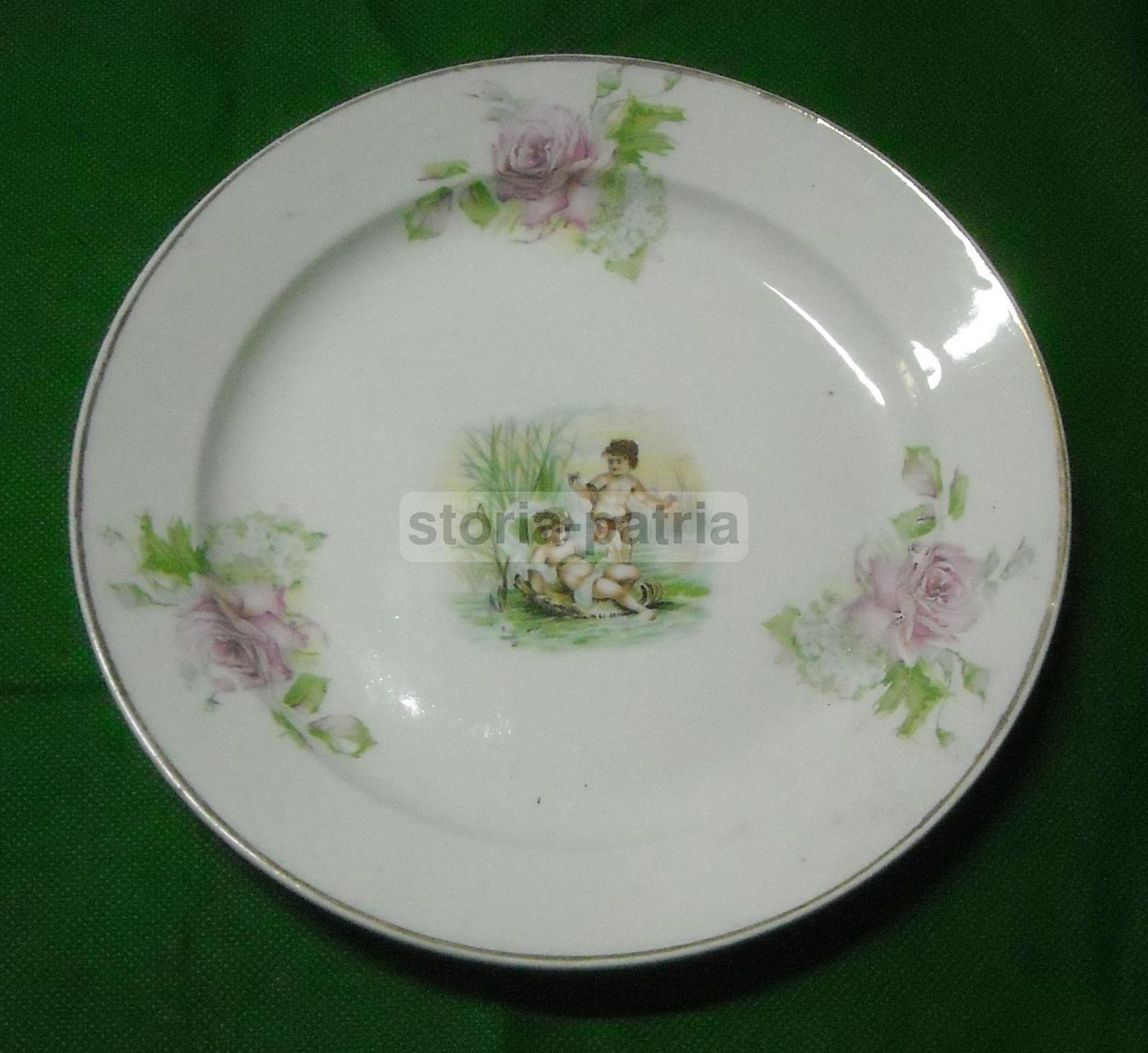 Piatto In Ceramica Florio Palermo Con Decori Floreali E Putti (Liberty)