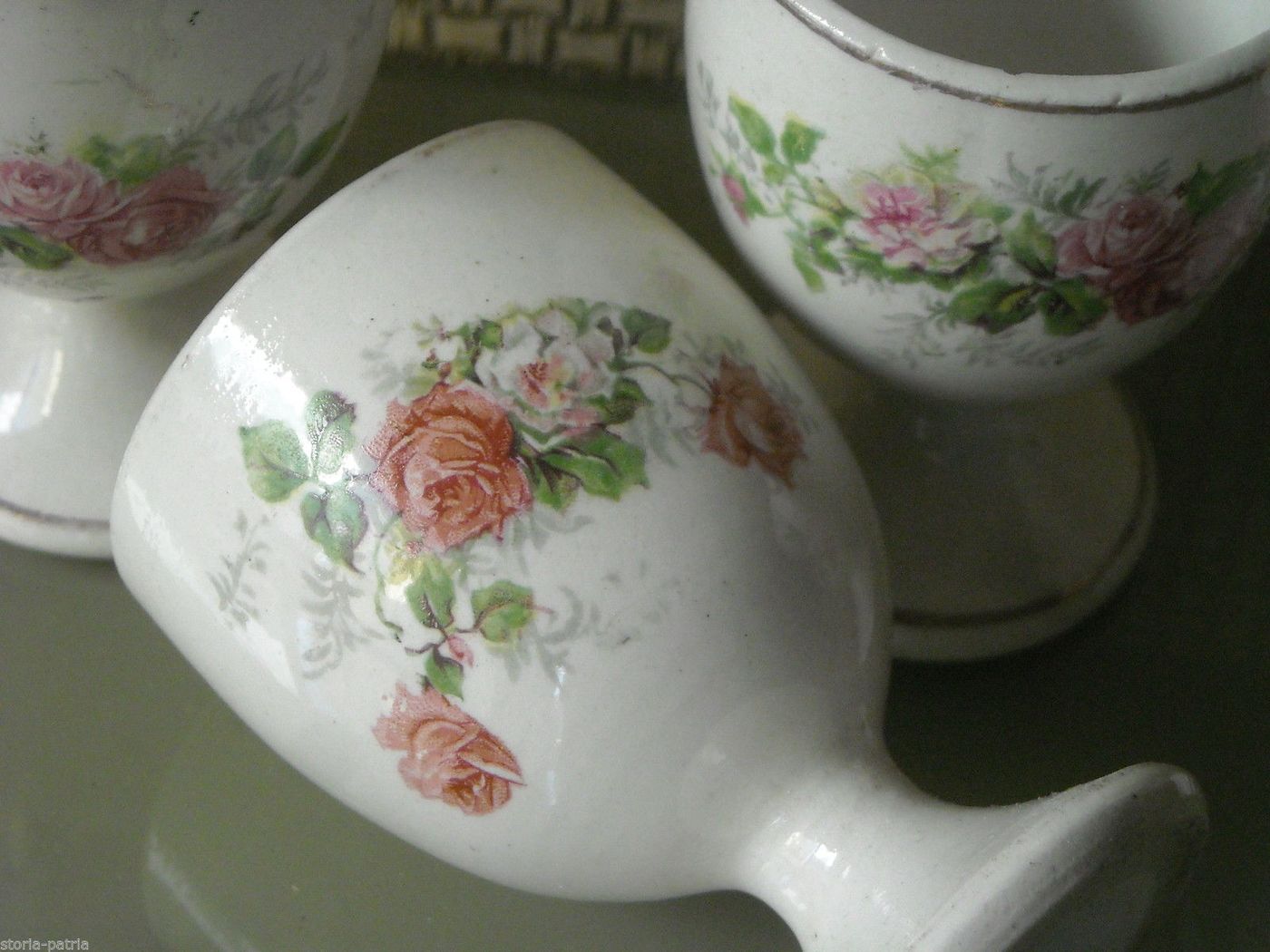 Set 6 Portauova In Ceramica Siciliana A Motivi Floreali, Palermo, Epoca 1920