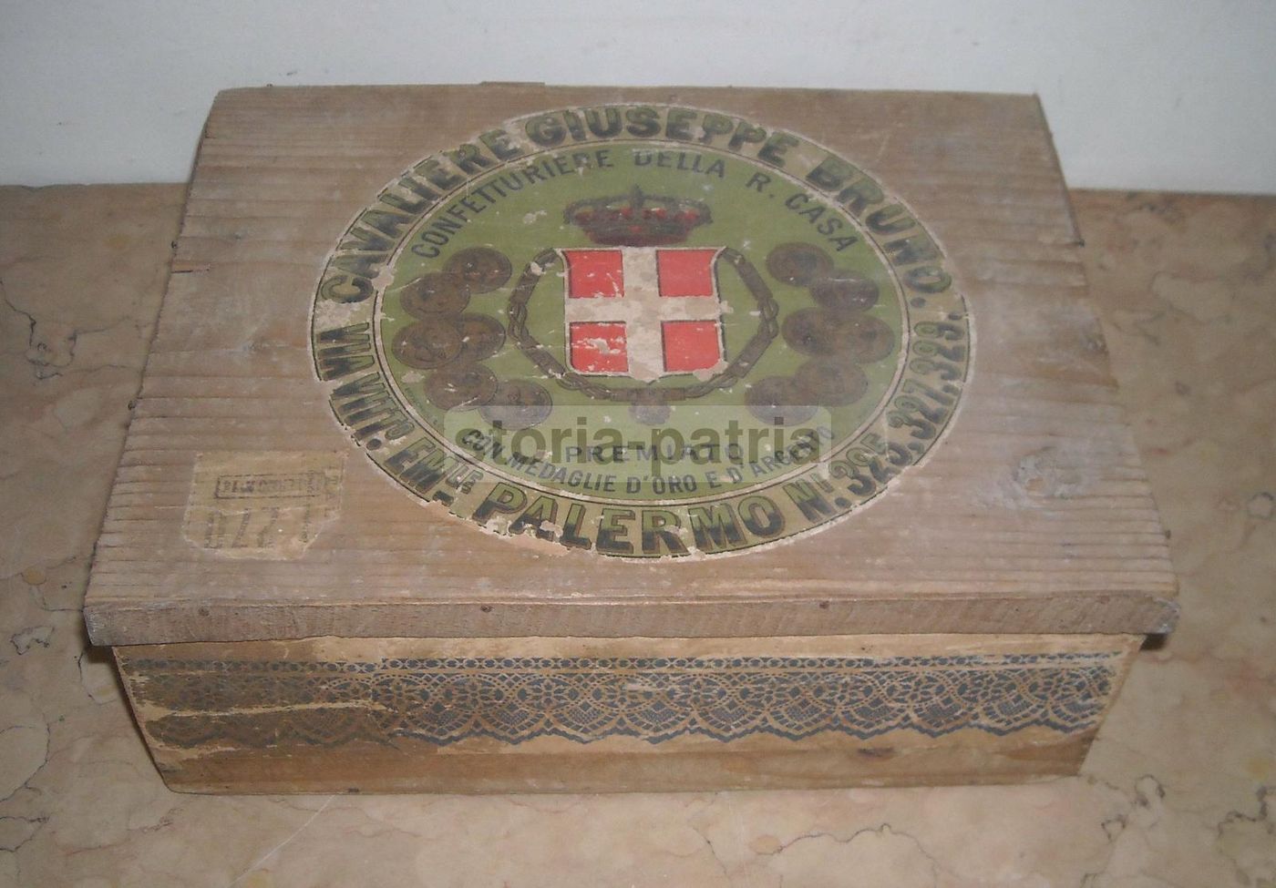 Scatola Antica Confetture Bruno Palermo Araldica Savoia 1900
