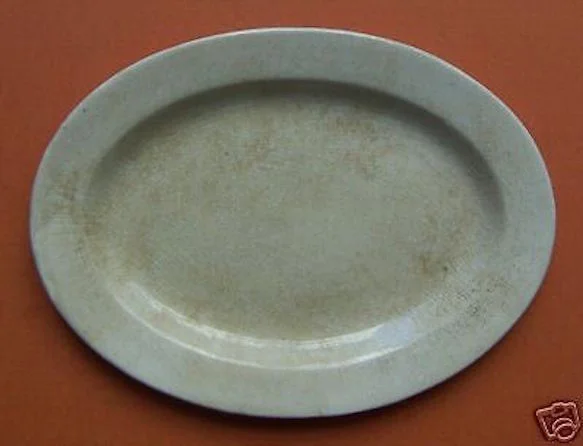 Piatto Ovale Antico in Ceramica Bianca Ceramica Palermo, Fine Xix Secolo