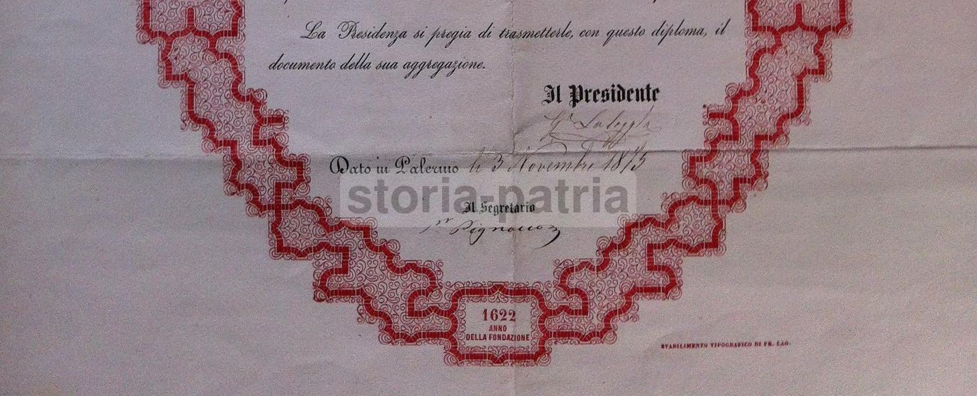 Diploma Della Reale Accademia Delle Scienze Mediche Di Palermo, 1873